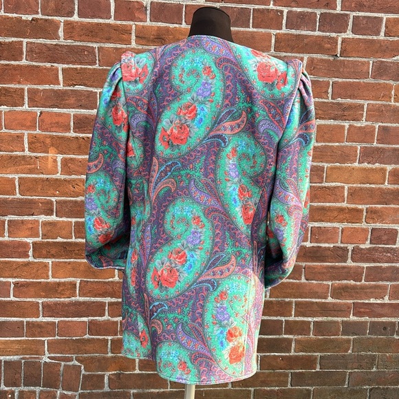 Vintage Ungaro Parallele Paisley Floral Dinner Jacket + Frilly Top 3-Piece Set - Picture 3 of 13